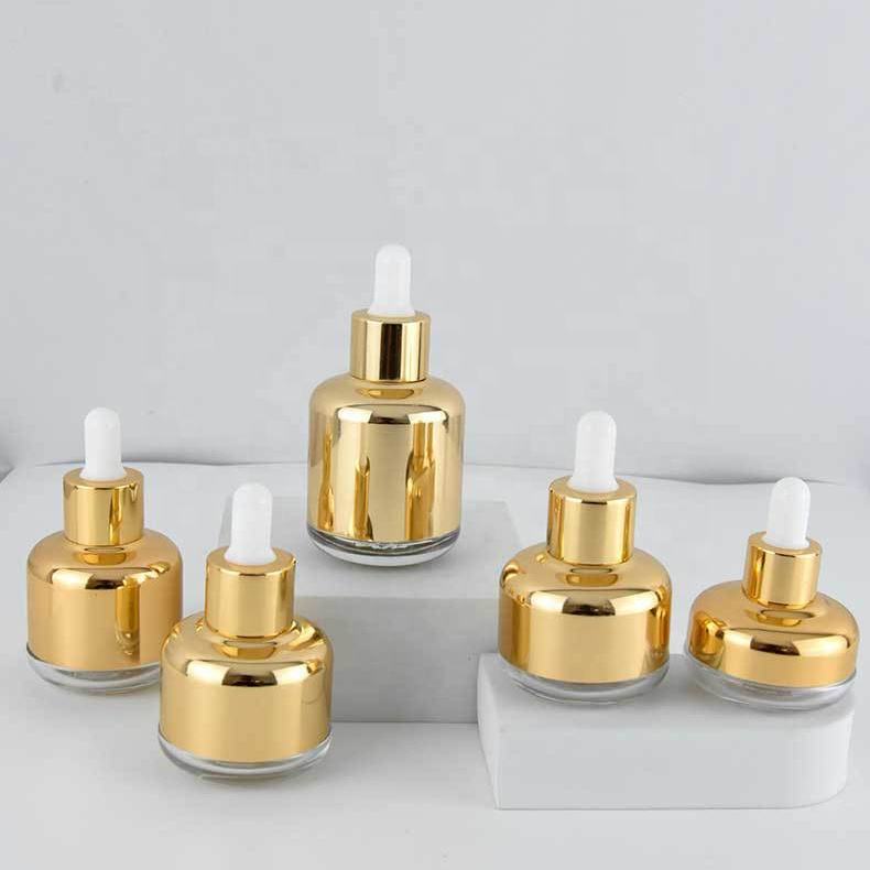 Custom Luxury 20ml 30ml 40ml 50ml 60ml Matte Black Rose Gold Glass Dropper Bottle for Eye CBD Serum Oil