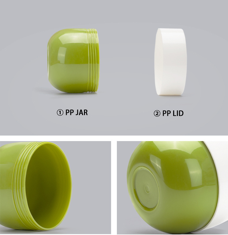 OEM Customized Color PP Plastic Body Butter Bottle face mask jar 250ml 6oz wide mouth jar with cap Bowl Shape Hair Mask Jars