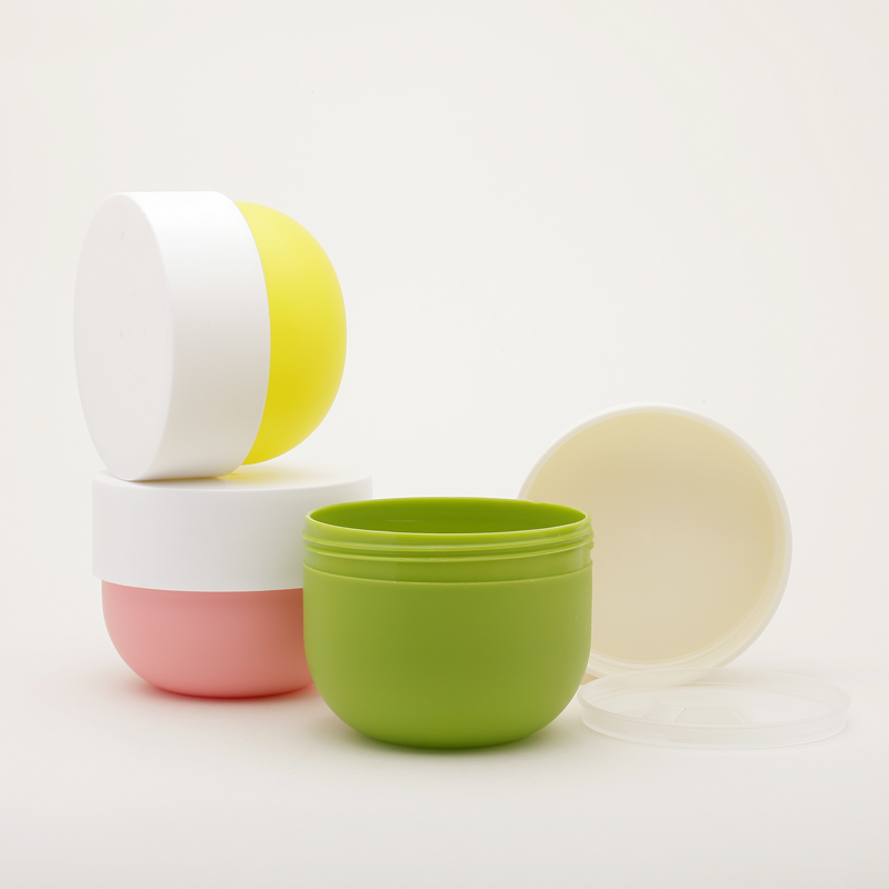Customized Semi-circular PET PP Jars Products Body scrub Container Empty Hair vitamins Cream Jar