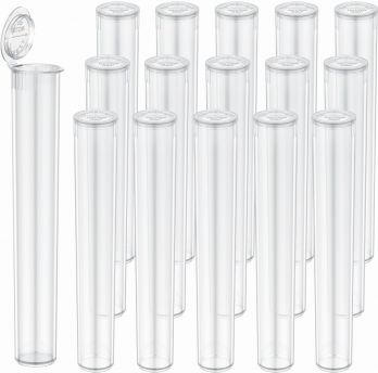 Plastic Squeeze Bottles Waterproof Airtight Smell Proof Container 110mm 116mm Clear Prerol Tube with label