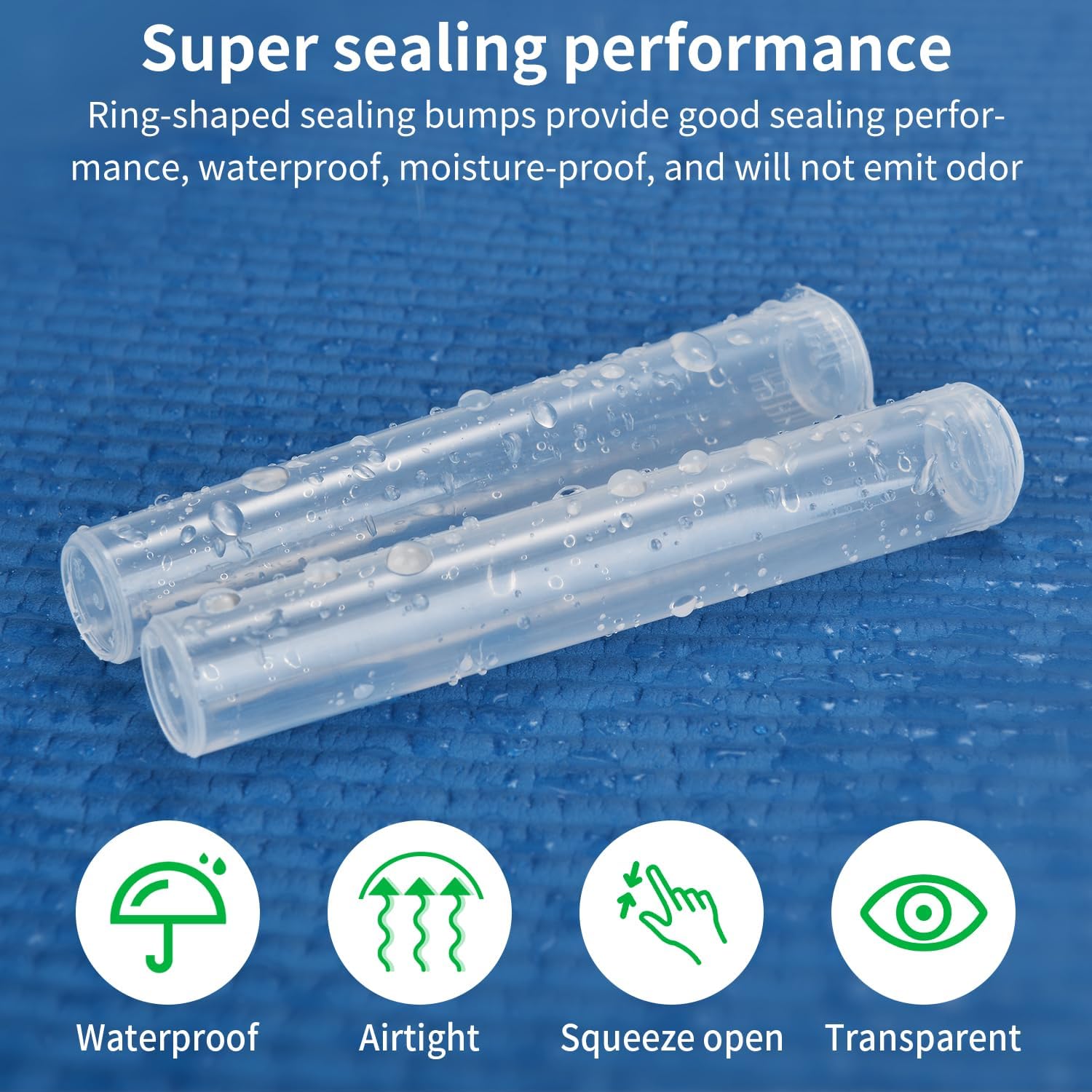 Plastic Squeeze Bottles Waterproof Airtight Smell Proof Container 110mm 116mm Clear Prerol Tube with label