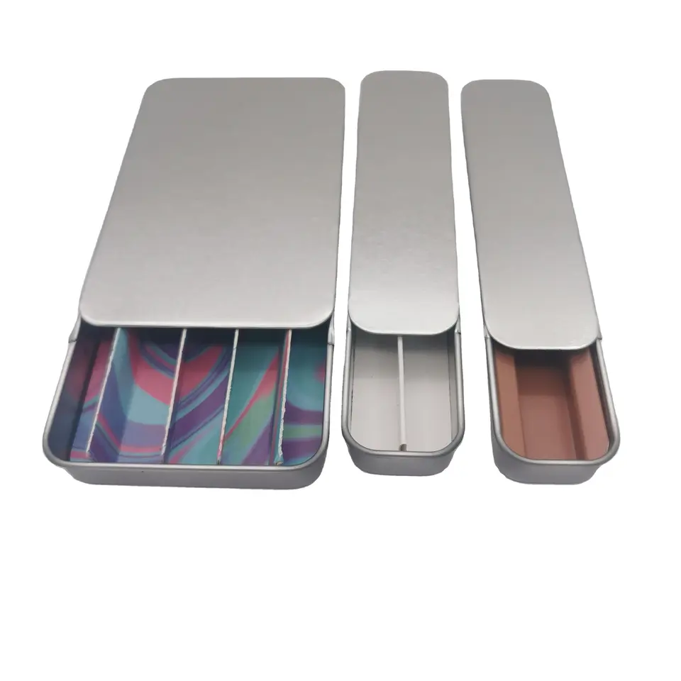 Customize Metal child proof Tin Case CR Metal Tin Can Child Resistant tobacco Tin Box Packaging