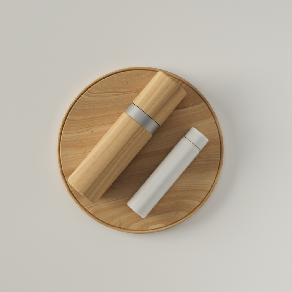 Custom Oral Care packaging Container Eco friendly Bamboo Airless Pump Bottle for toothpaste