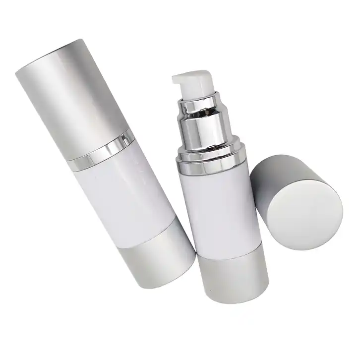 US In Stock 1oz face cream oil spray cosmetic packaging 50ml 30ml 15ml 10ml 100ml Aluminum Silver AS Airless Bottle for lotion