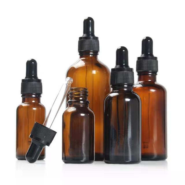Cheaper US Available Amber Glass Bottle with dropper 30 ml 1 oz 30ml Brown Essential Oil Bottle for hair face body oil packaging