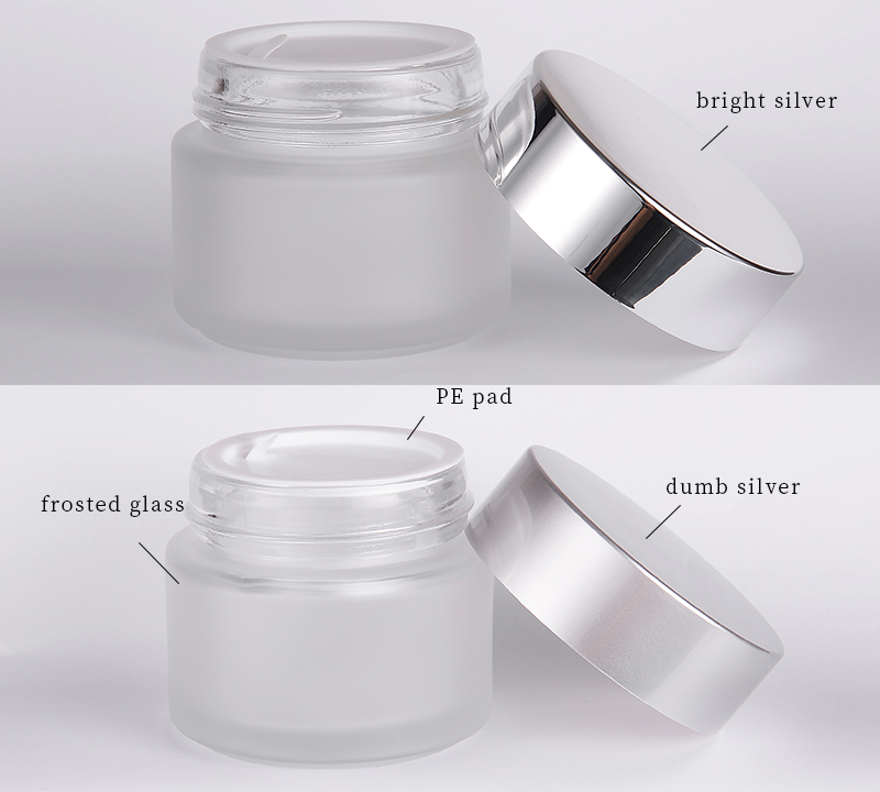 US Available Low Moq 30ml Face Cream Cosmetic 30g Frosted Clear Glass Cream Jar