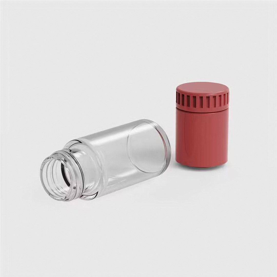 Lightly customized unique design rotating mini plastic bottle for protein powder