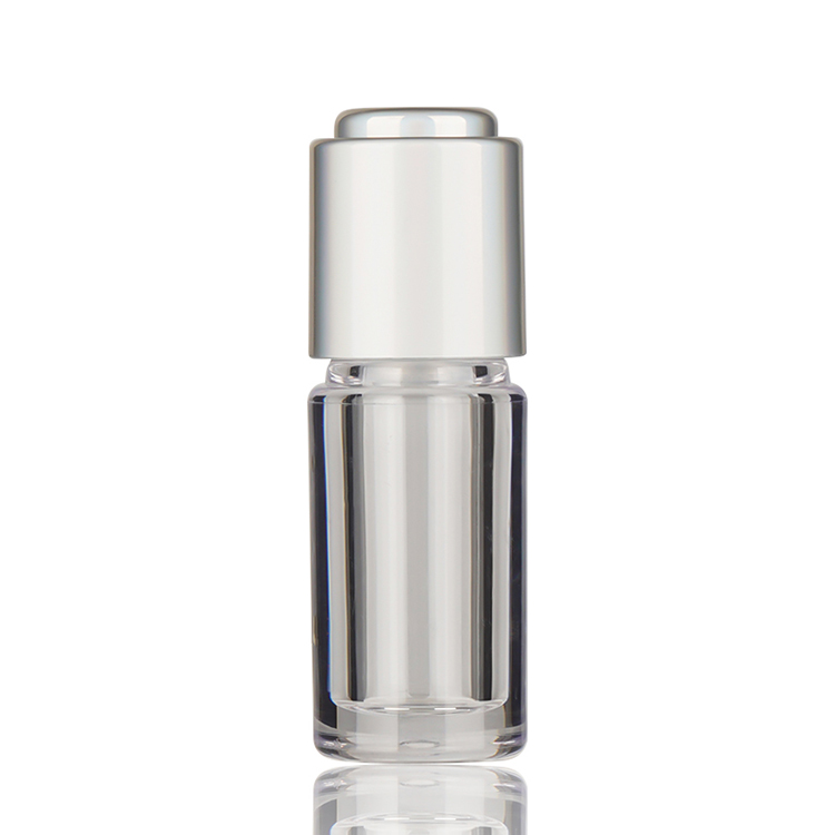 1oz 30ml Eye Dropper Bottles with pump Black Clear Round Flat Shoulder Rotated Press Empty Glass Bottles for Essential Oils