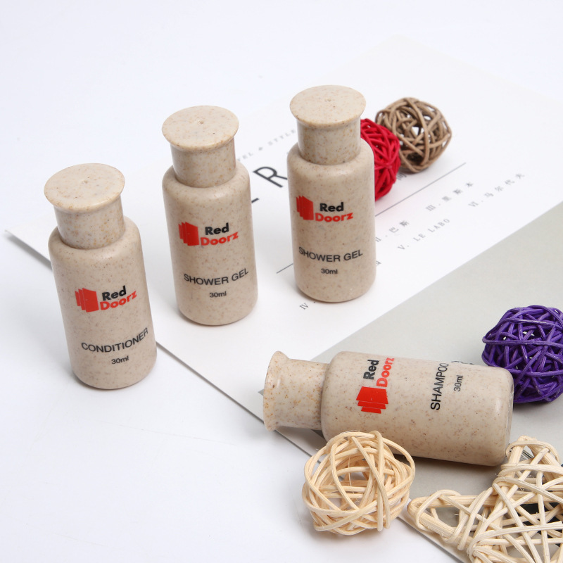 Eco Friendly Bottle 20ml 30ml 40ml 50ml Wheat Straw Biodegradable Toiletry Packaging Travel Empty Bottle Shampoo Lotion Bottle