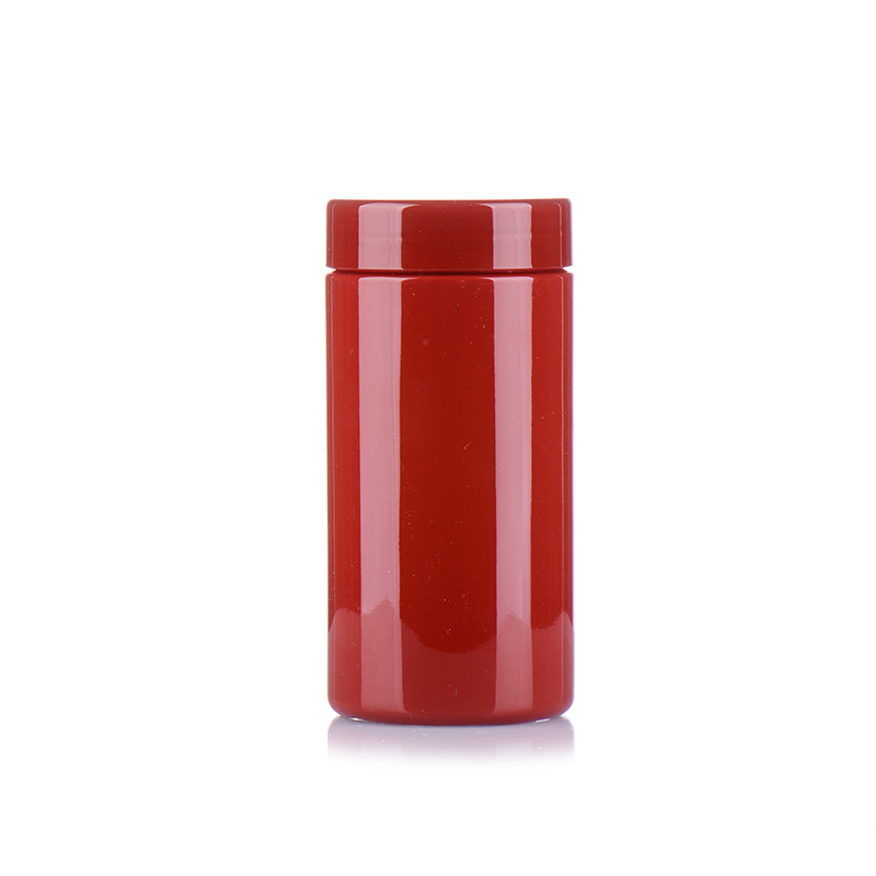 13oz red plastic bottle