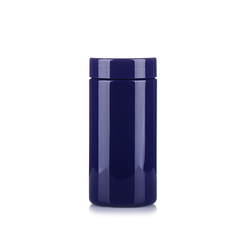 13 oz UV Printing HDPE bottle dark blue