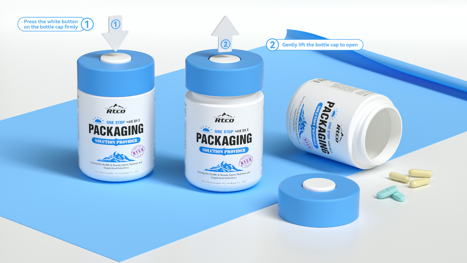 Push-Open Medicine Bottle