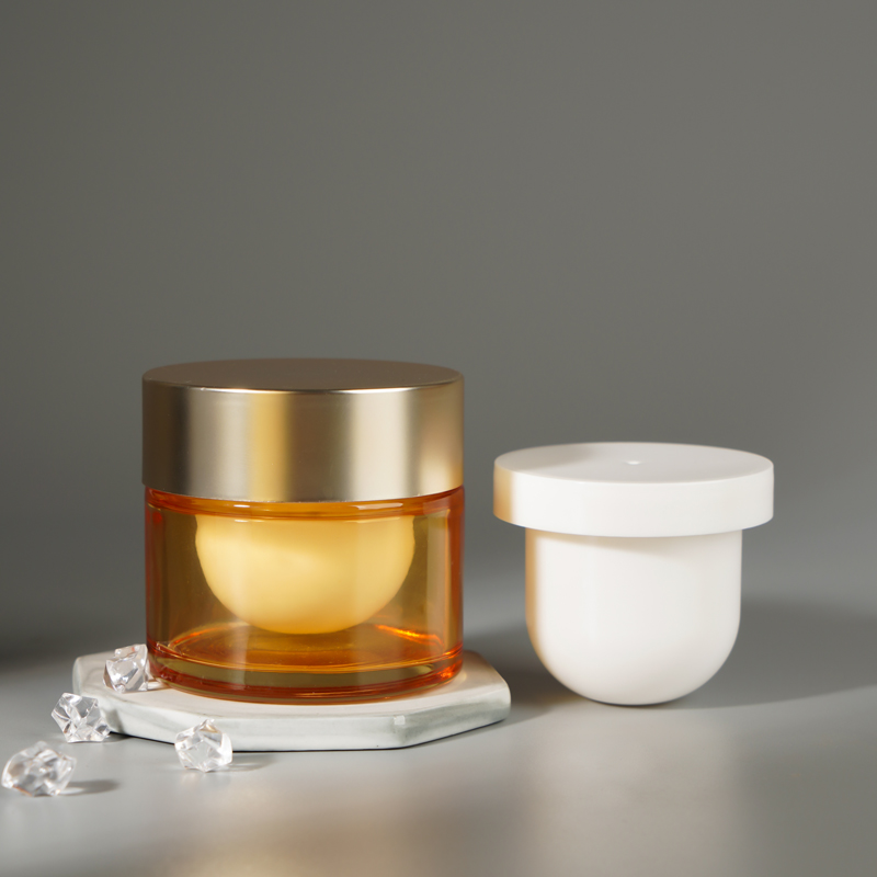 Custom Refillable Cream Jar Body Butter Containers 50G Cosmetics Cream Empty Glass Jar for face cream