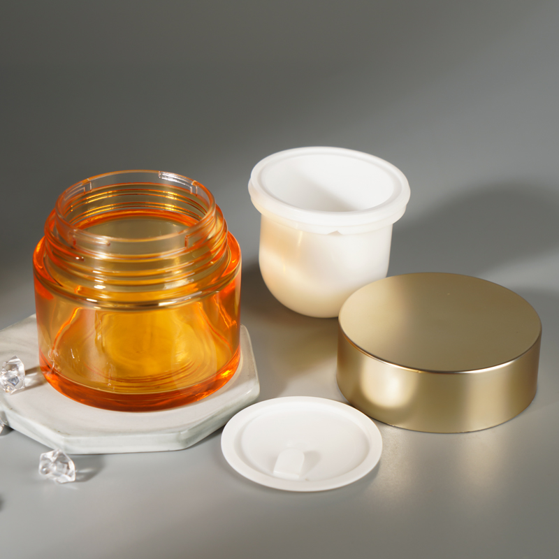 Custom Refillable Cream Jar Body Butter Containers 50G Cosmetics Cream Empty Glass Jar for face cream