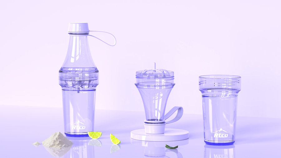 RTCO New Design Protein Mixer Split Shake Bottle
