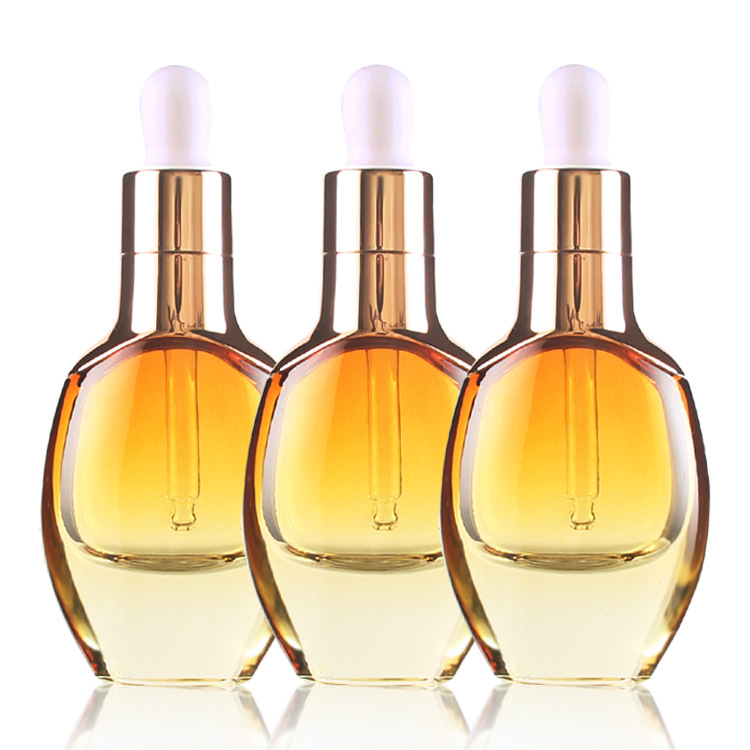 Hot Selling Oval Shape 15Ml 30Ml 35ML 50Ml 60Ml Luxury Glass Essential Oil Serum Dropper Bottle