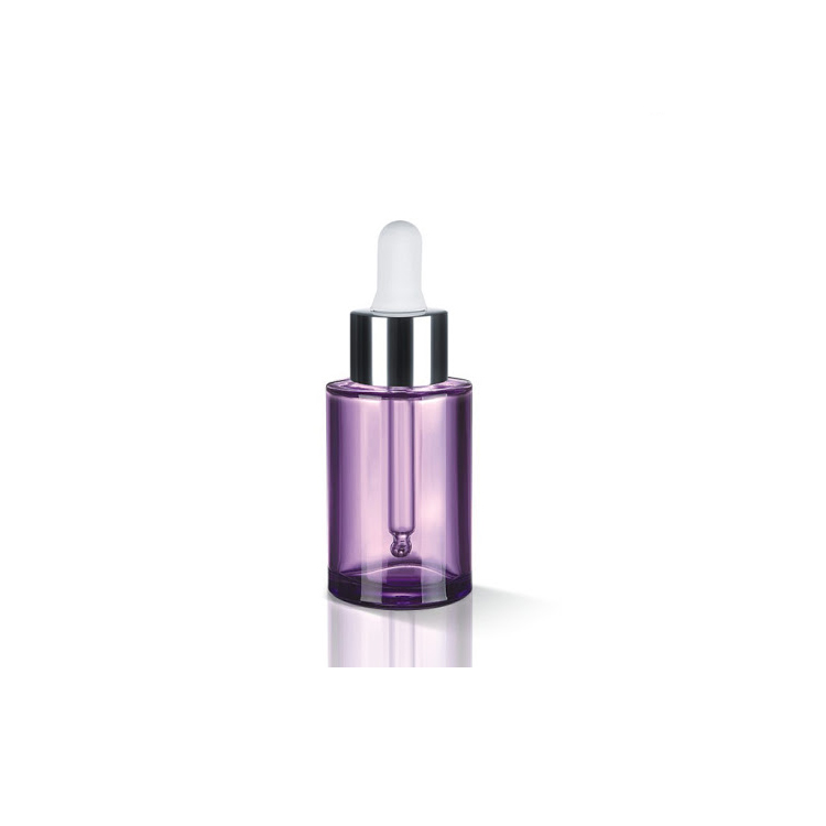In Stock Boston Round Glass Dropper Bottle Purple Essential Oil Vitamin C Serum CBD Dropper Bottle