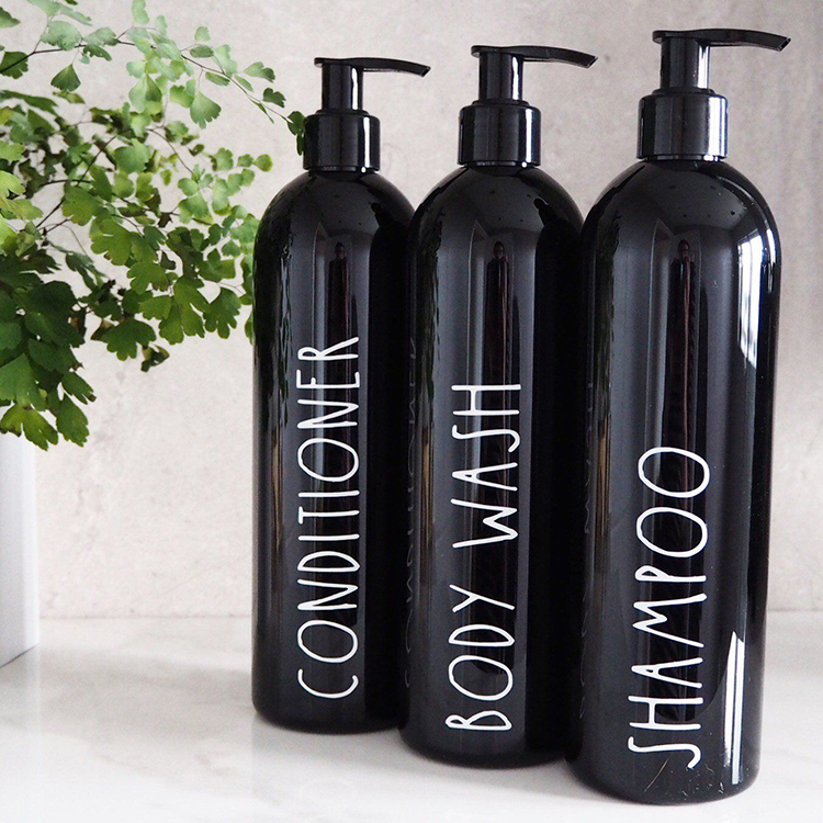 BDPAK Chinese Manufacturer 200Ml 250Ml 300Ml 500Ml 1000ML Custom Logo Plastic Black Cosmetic Empty Shampoo Lotion Pump Bottle