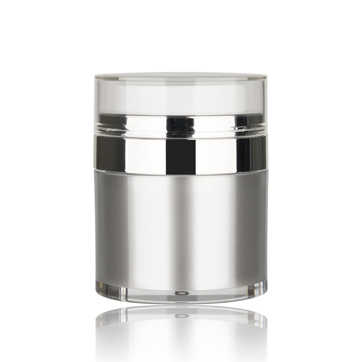 Chinese Supplier Cosmetic Packaging Custom Plastic Silver Cream Jar
