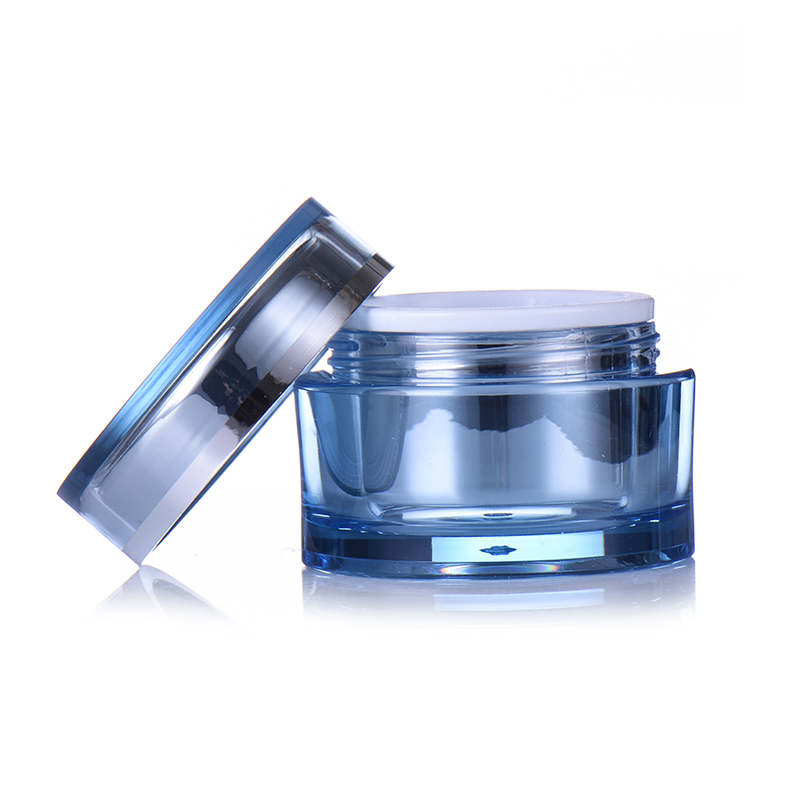 Custom Logo Empty Loose Powder Small Container Jar Pot Acrylic Double Wall Cosmetic Jar For Skincare Face Cream