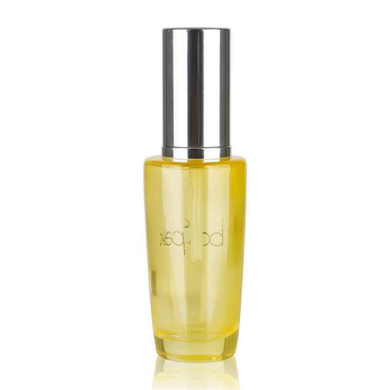 Custom 100ml Luxury Round Empty Cosmetics Packaging Containers Foundation Glass Lotion Bottle with Dip Tube