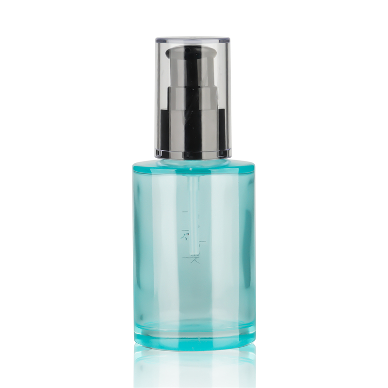 Custom 100ml Luxury Round Empty Cosmetics Packaging Containers Foundation Glass Lotion Bottle with Dip Tube