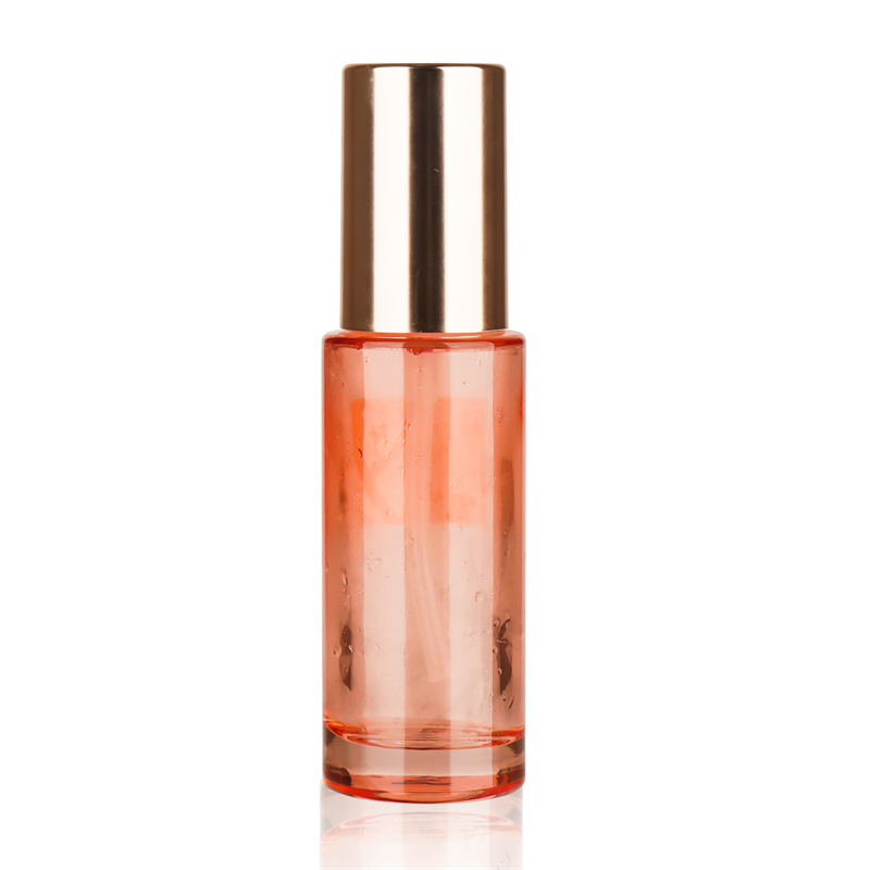 Custom 100ml Luxury Round Empty Cosmetics Packaging Containers Foundation Glass Lotion Bottle with Dip Tube