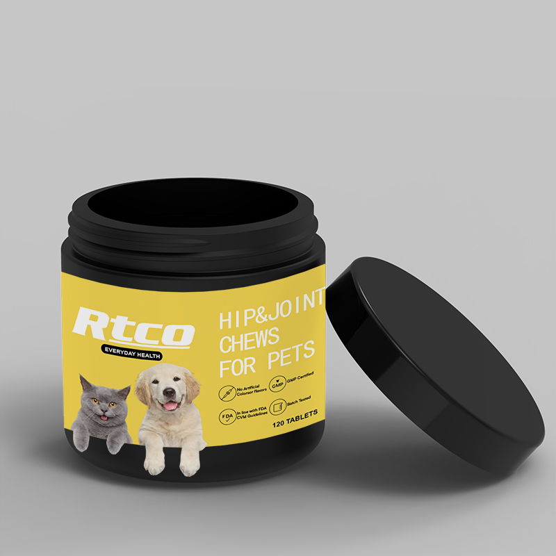 Black 16OZ HDPE Bottle for pet healthcare supplement nutrition packaging