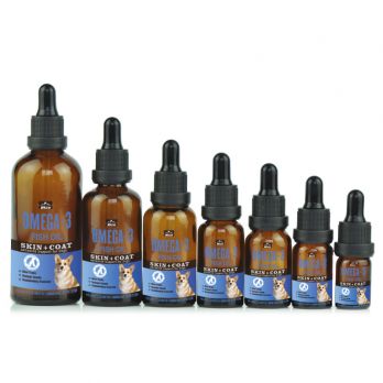 Amber Glass Bottle with dropper for pet supplement