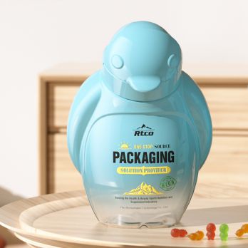 penguin-shaped plastic bottle for gummy