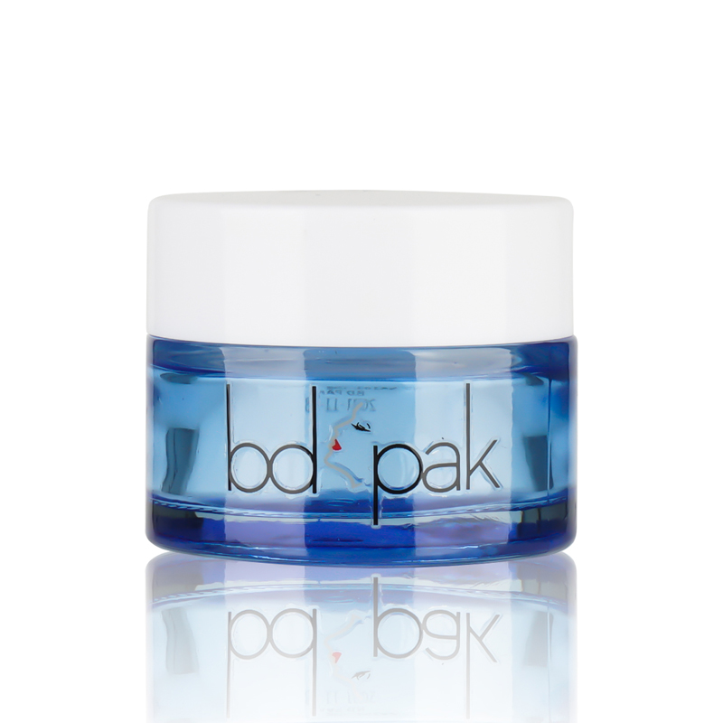 15ml 30ml 50 ml 100ml Face Cream Jars with white Lid Small Round Skincare Packaging Empty Blue Glass Cosmetic Jars