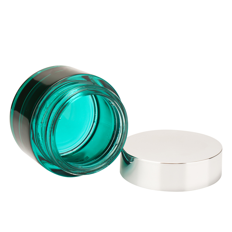 Green Glass Cream Jar for skin care