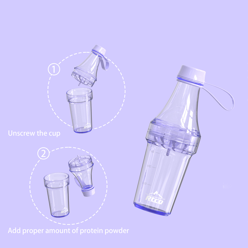 RTCO New Design Protein Mixer Split Shake Bottle