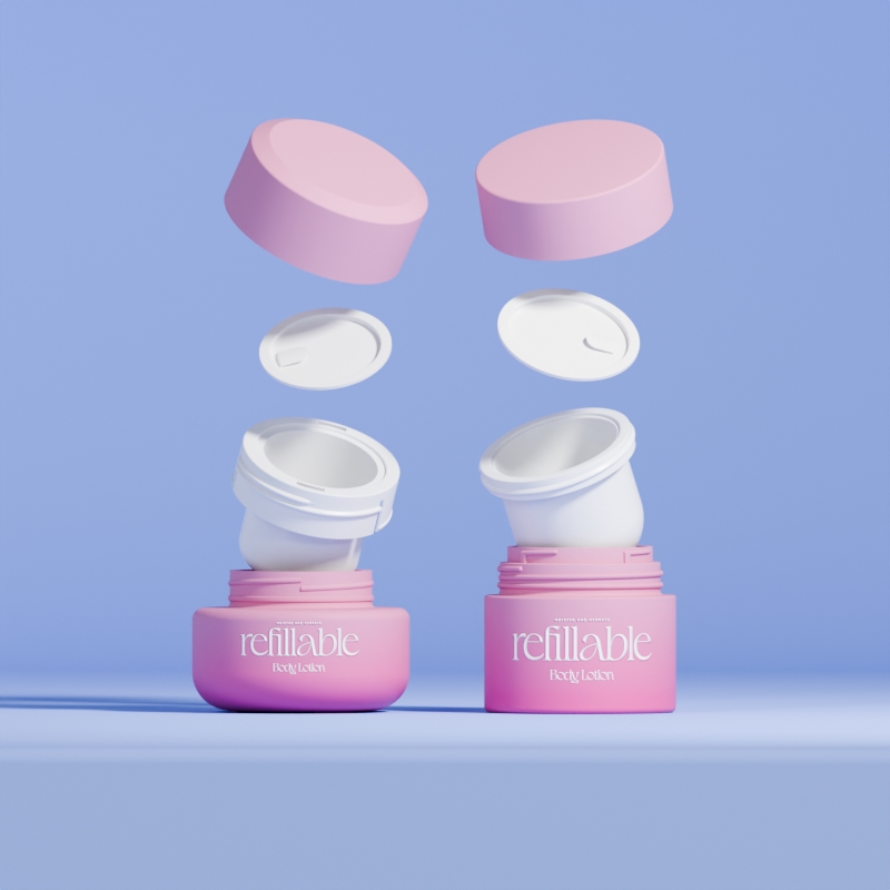 Refillable Glass Airless Pump Bottle