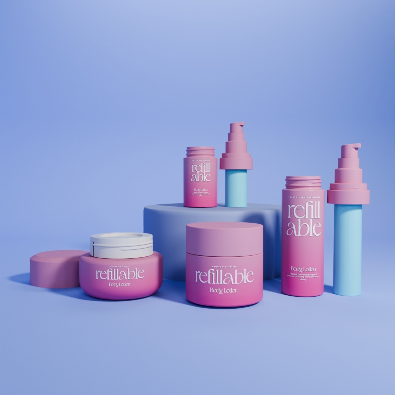 Refillable Glass Airless Pump Bottle