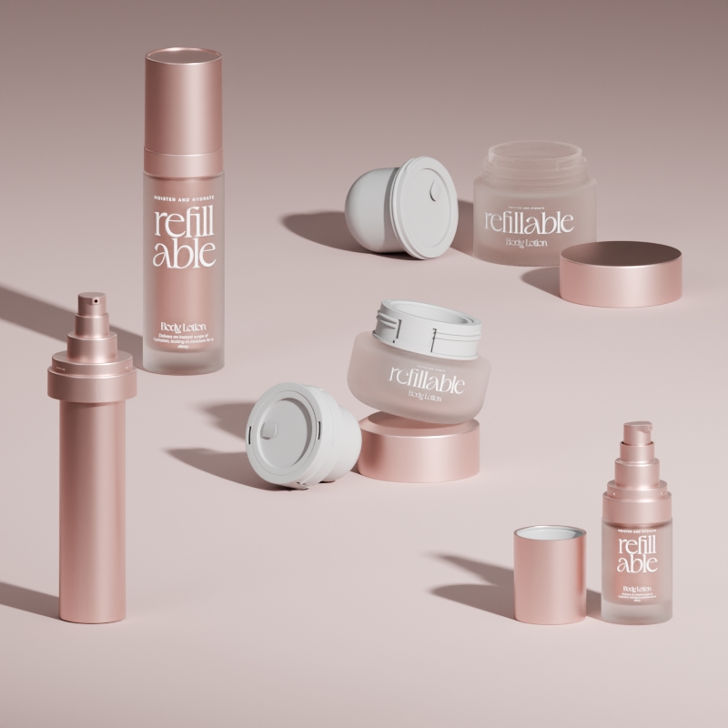 Refillable Glass Bottle and Jar